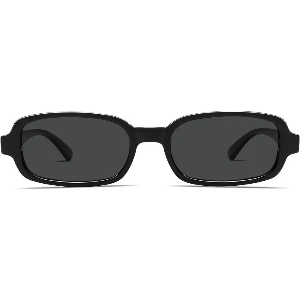 ✨Women's Black Retro Rectangle Polarized Small Trendy Narrow Frame Sunglasses